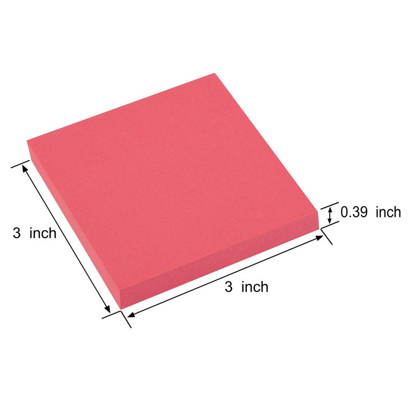 ZCZN 400 Sheets Pop-up Sticky Notes, 3 x 3 Inches, 4 Pads Bright Color Self-Stick Notes, 100 Sheets/Pad, Red - Image 2